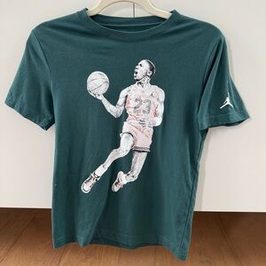 Jordan Teal Graphic Tee with Red Logo